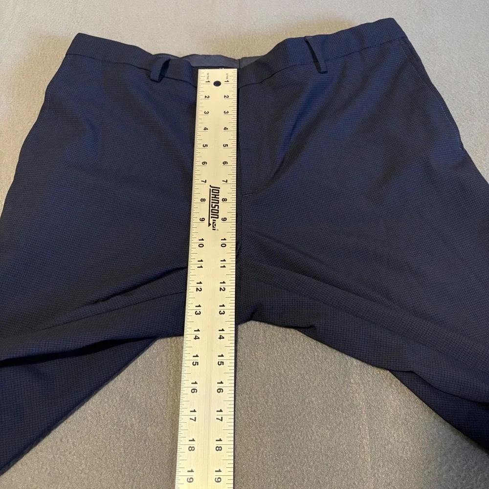Banana Republic Dress Pants Mens Fits 38x34 Navy Slim Fit Micro Check Trousers